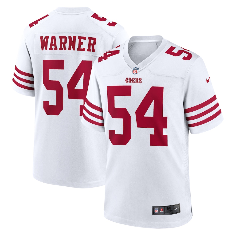 San Francisco 49ers Merch - Men's Fred Warner Team Jersey, White 1 - Unicasport San Francisco 49ers Merch - Men's Fred Warner Team Jersey, White