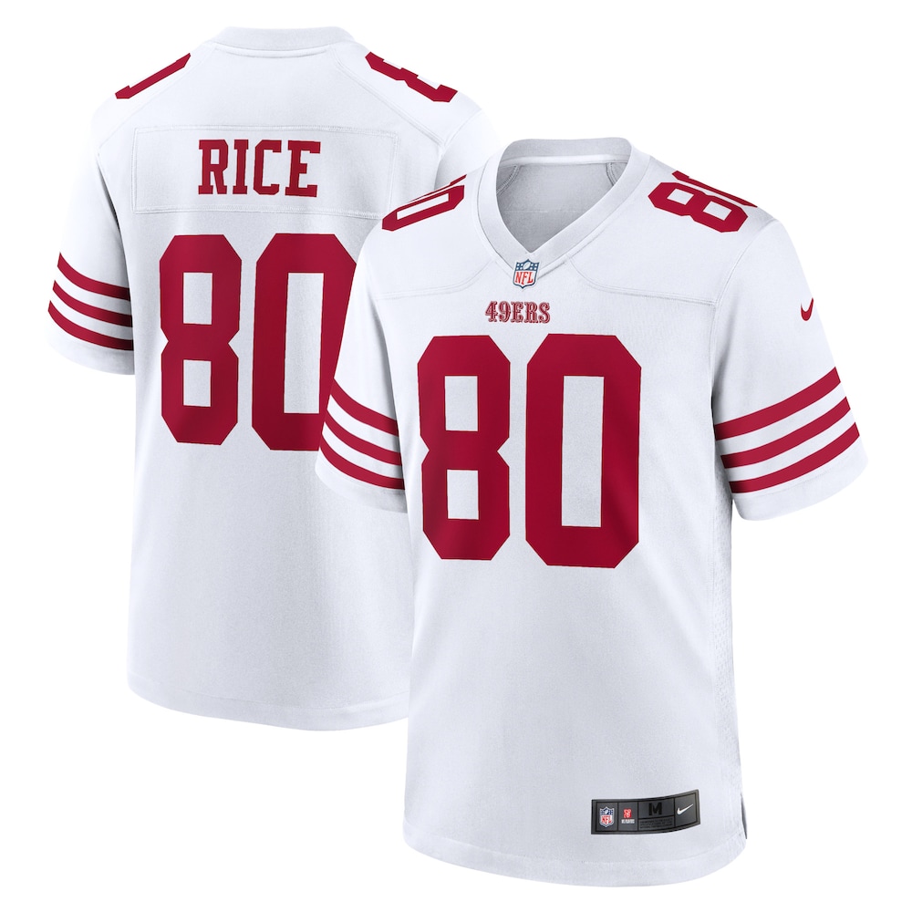 San Francisco 49ers Merch - Men's Jerry Rice Retired Player Game Jersey, White 1 - Unicasport San Francisco 49ers Merch - Men's Jerry Rice Retired Player Game Jersey, White