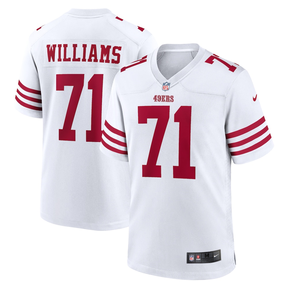 San Francisco 49ers Merch - Men's Trent Williams Player Game Jersey, White 1 - Unicasport San Francisco 49ers Merch - Men's Trent Williams Player Game Jersey, White