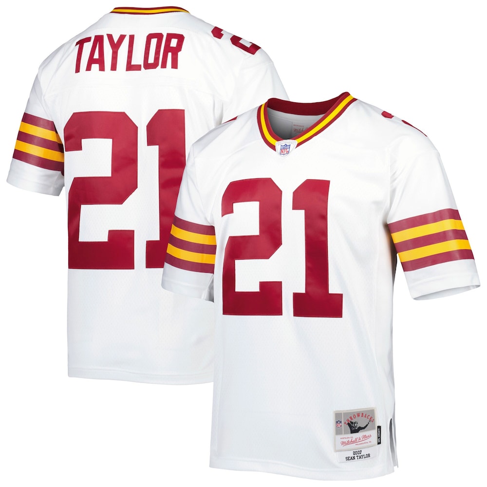 Washington Commanders Merch - Men's Sean Taylor 2007 Legacy Retired Player Jersey, Big & Tall, White - Cool Football Gifts 1 - Unicasport Washington Commanders Merch - Men's Sean Taylor 2007 Legacy Retired Player Jersey, Big & Tall, White - Cool Football Gifts