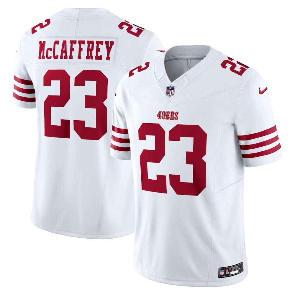 San Francisco 49ers Merch - Men's Christian McCaffrey Vapor F.U.S.E. Limited Jersey, White 1 - Unicasport San Francisco 49ers Merch - Men's Christian McCaffrey Vapor F.U.S.E. Limited Jersey, White