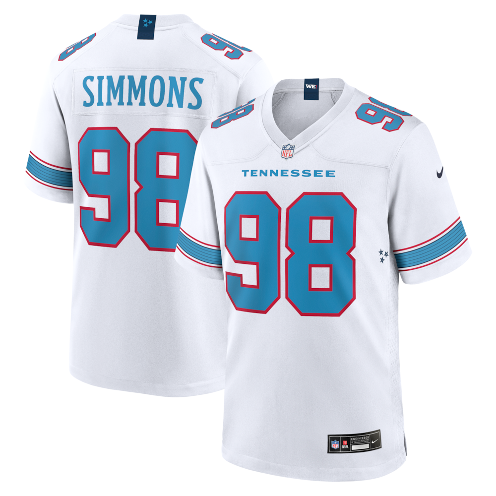 Tennessee Titans Merch - Men's Jeffery Simmons Game Jersey, White For Adults 1 - Unicasport Tennessee Titans Merch - Men's Jeffery Simmons Game Jersey, White For Adults
