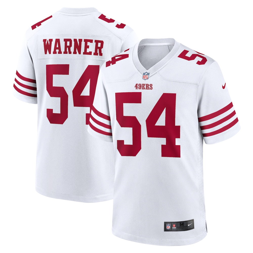San Francisco 49ers Merch - Men's Fred Warner Player Game Jersey, White For Adults 1 - Unicasport San Francisco 49ers Merch - Men's Fred Warner Player Game Jersey, White For Adults