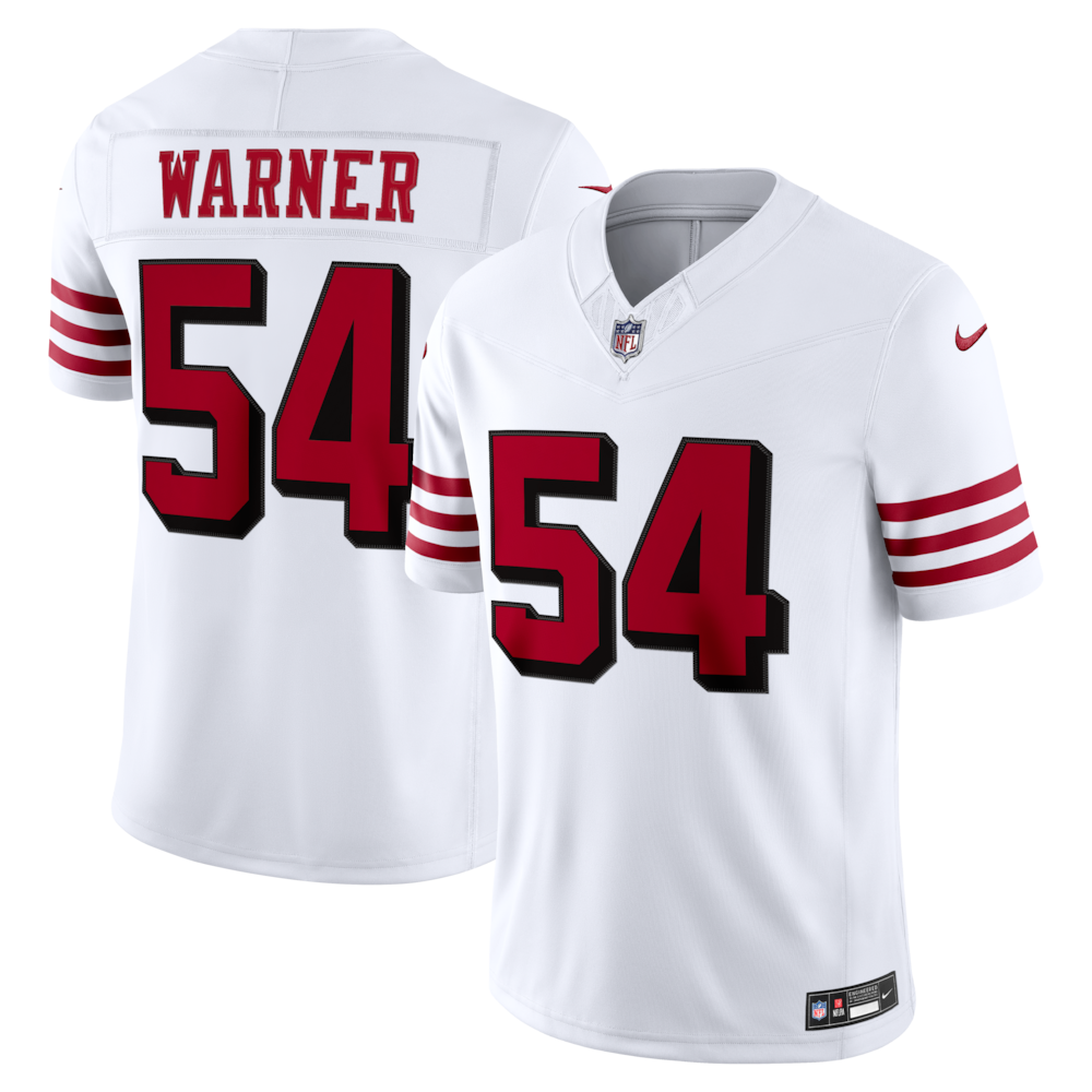 San Francisco 49ers Merch - Men's Fred Warner Alternate Vapor F.U.S.E. Stitched Limited Jersey, White 1 - Unicasport San Francisco 49ers Merch - Men's Fred Warner Alternate Vapor F.U.S.E. Stitched Limited Jersey, White