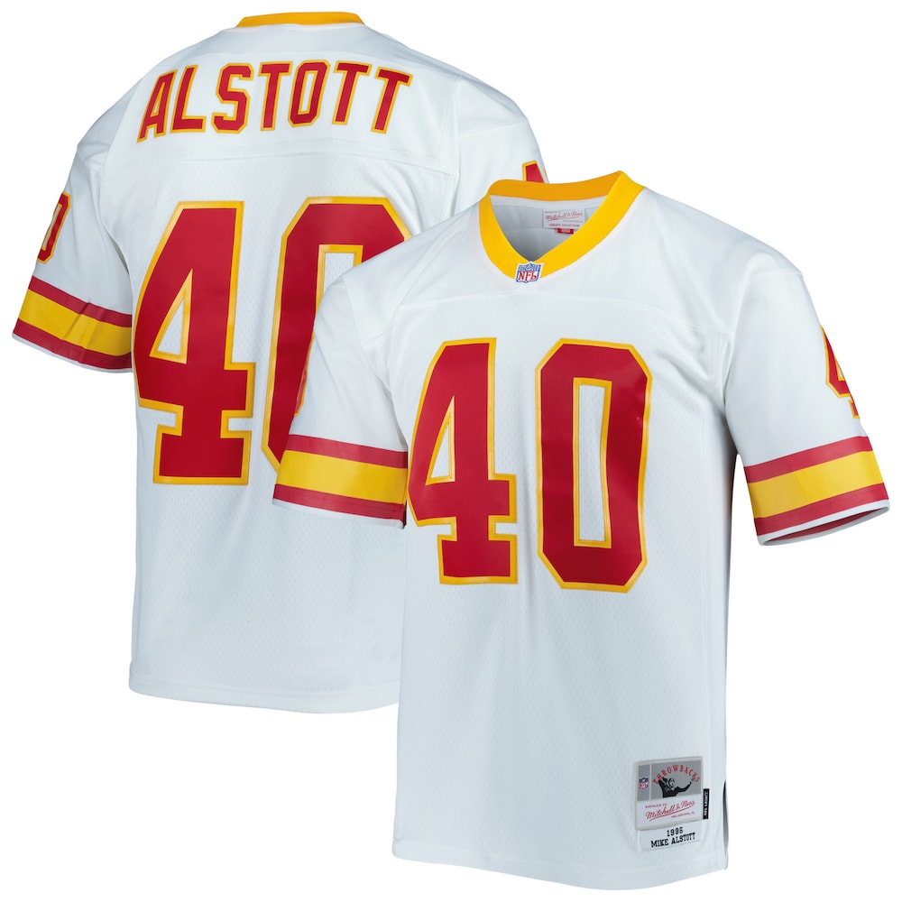 Tampa Bay Buccaneers Merch - Men's Mike Alstott Legacy Replica Jersey, White - Best Presents For Football Fans 1 - Unicasport Tampa Bay Buccaneers Merch - Men's Mike Alstott Legacy Replica Jersey, White - Best Presents For Football Fans