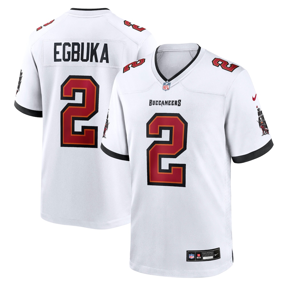 Tampa Bay Buccaneers Merch - Men's Emeka Egbuka Game Jersey, White - Presents For Football Fans 1 - Unicasport Tampa Bay Buccaneers Merch - Men's Emeka Egbuka Game Jersey, White - Presents For Football Fans