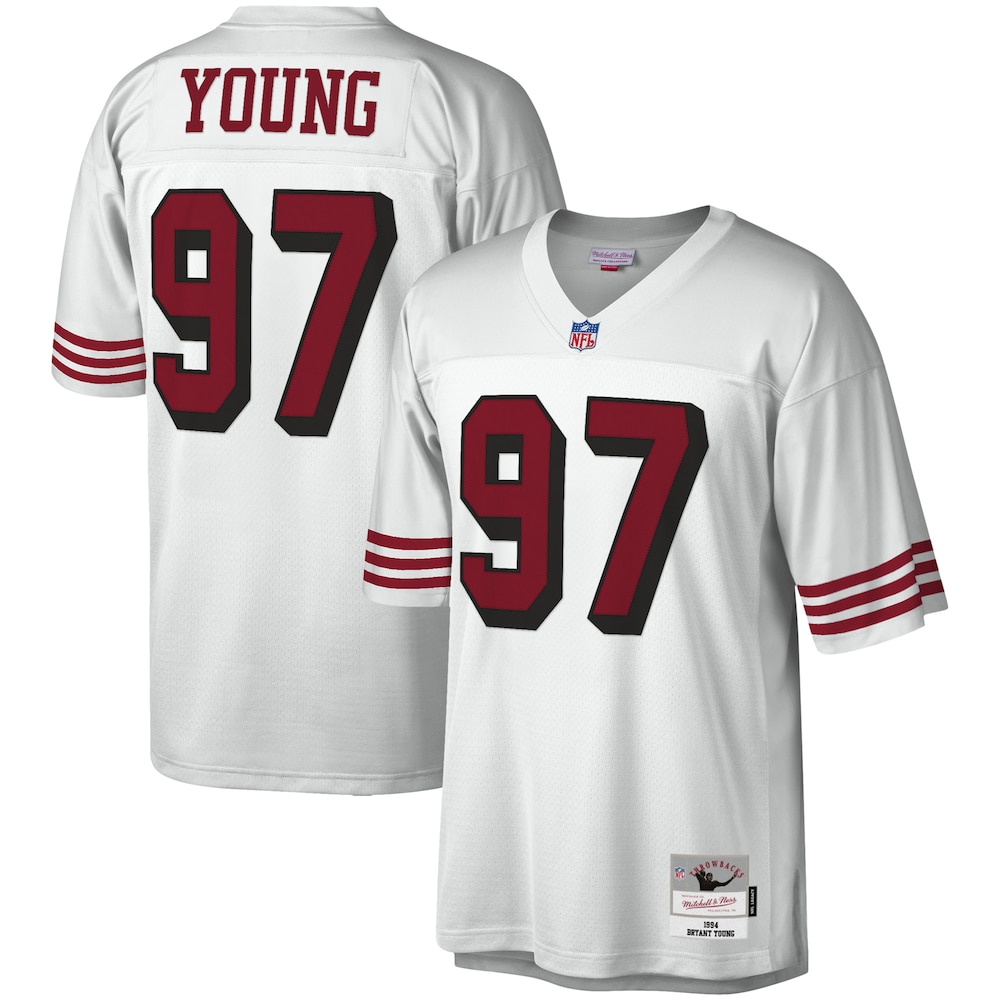 San Francisco 49ers Merch - Men's Bryant Young Legacy Replica Jersey, White - Best Football Gifts For Adults 1 - Unicasport San Francisco 49ers Merch - Men's Bryant Young Legacy Replica Jersey, White - Best Football Gifts For Adults