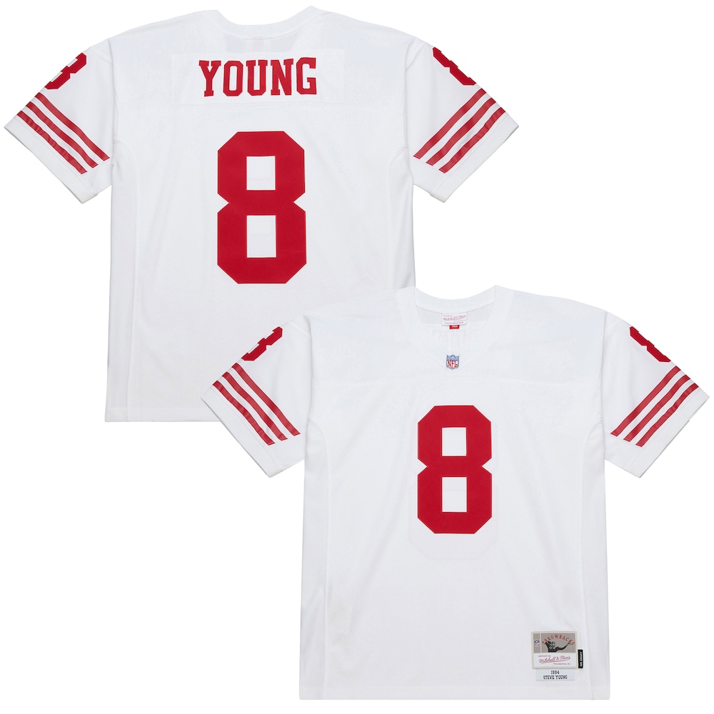 San Francisco 49ers Merch - Men's Steve Young 1994 Legacy Replica Jersey, White - Football Gifts For Men 1 - Unicasport San Francisco 49ers Merch - Men's Steve Young 1994 Legacy Replica Jersey, White - Football Gifts For Men