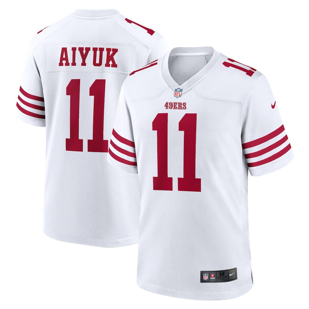 San Francisco 49ers Merch - Men's Brandon Aiyuk Player Game Jersey, White 1 - Unicasport San Francisco 49ers Merch - Men's Brandon Aiyuk Player Game Jersey, White