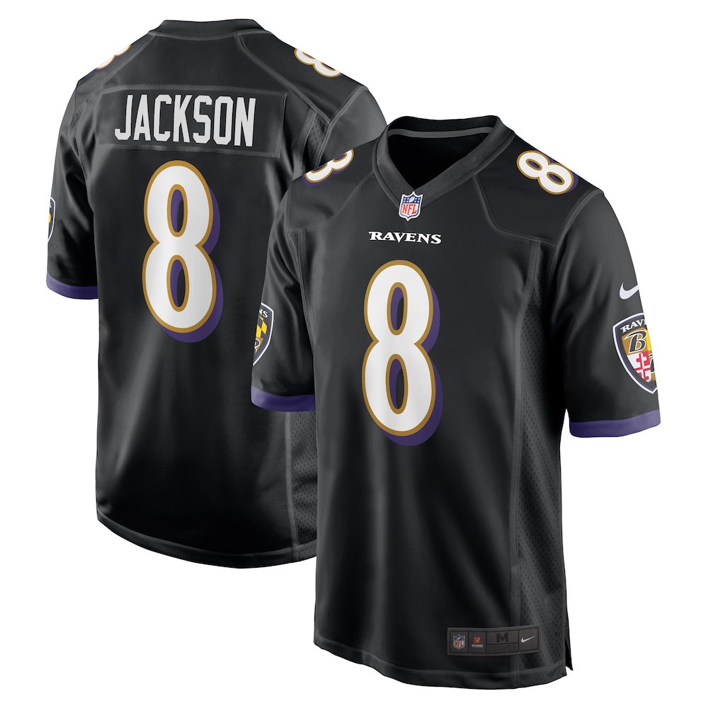 Baltimore Ravens Merch - Men's Lamar Jackson Alternate Game Jersey, Black - Birthday Present For Football Fan 1 - Unicasport Baltimore Ravens Merch - Men's Lamar Jackson Alternate Game Jersey, Black - Birthday Present For Football Fan