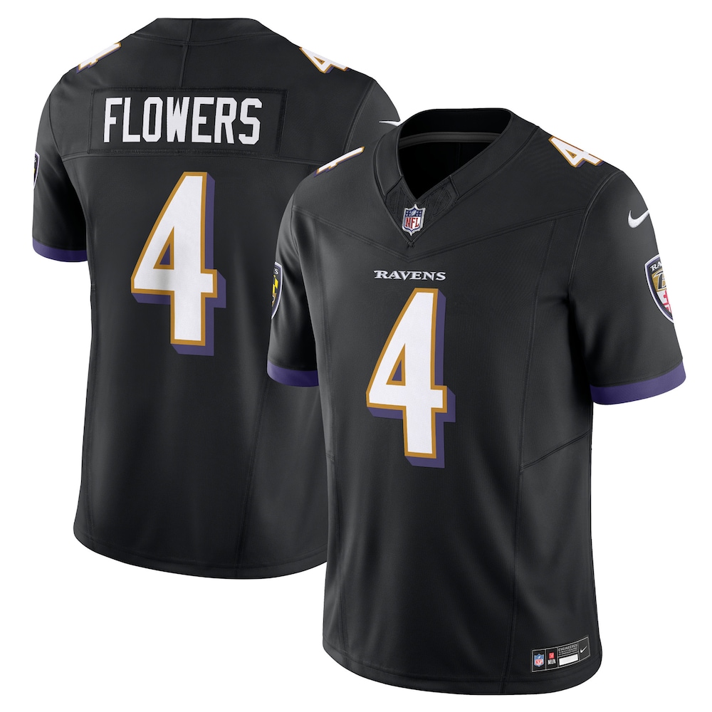 Baltimore Ravens Merch - Men's Zay Flowers Alternate Vapor F.U.S.E. Limited Jersey, Black 1 - Unicasport Baltimore Ravens Merch - Men's Zay Flowers Alternate Vapor F.U.S.E. Limited Jersey, Black