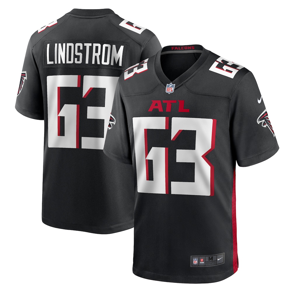 Atlanta Falcons Merch - Men's Chris Lindstrom Team Game Jersey, Black 1 - Unicasport Atlanta Falcons Merch - Men's Chris Lindstrom Team Game Jersey, Black