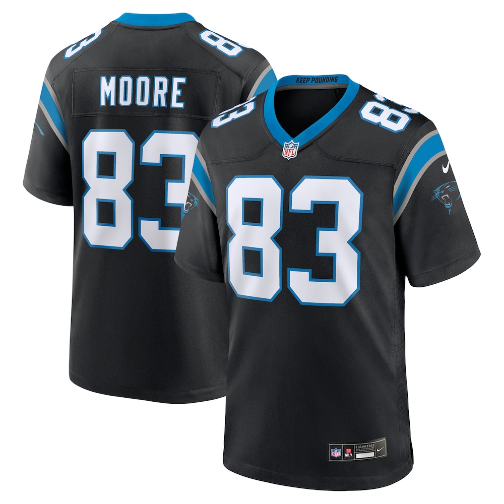 Carolina Panthers Merch - Men's David Moore Game Jersey, Black 1 - Unicasport Carolina Panthers Merch - Men's David Moore Game Jersey, Black