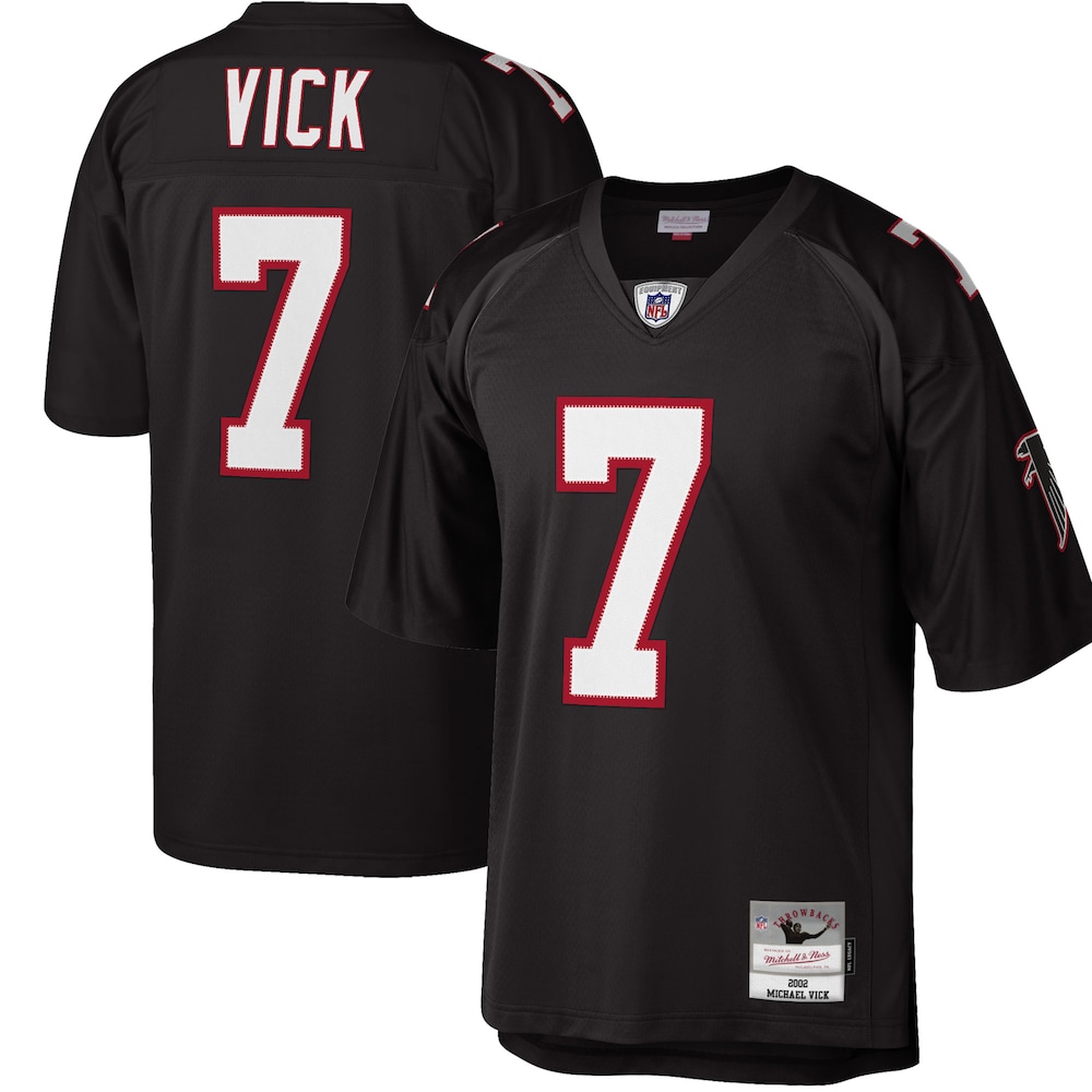 Atlanta Falcons Merch - Men's Michael Vick 2002 Retired Player Replica Jersey, Big & Tall, Black - American Football Fan Gifts 1 - Unicasport Atlanta Falcons Merch - Men's Michael Vick 2002 Retired Player Replica Jersey, Big & Tall, Black - American Football Fan Gifts