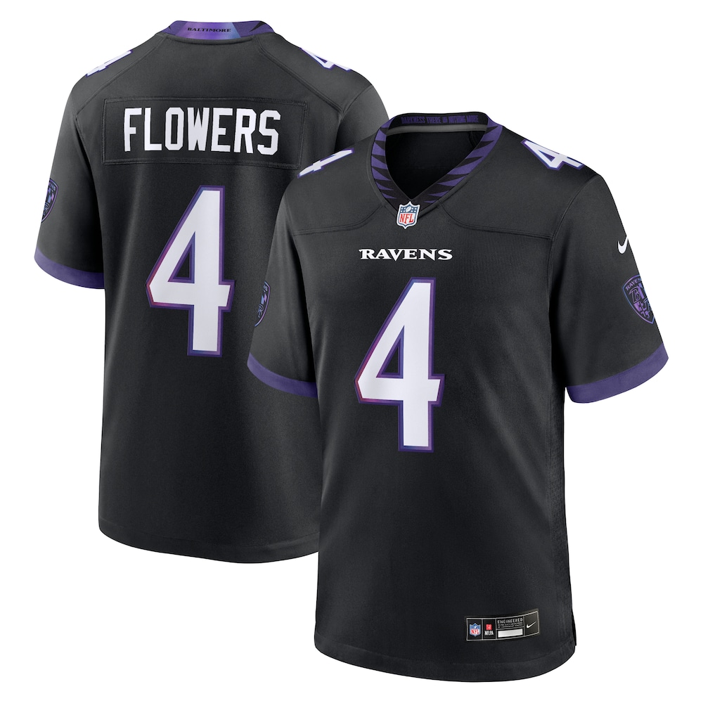 Baltimore Ravens Merch - Men's Zay Flowers Alternate Game Jersey, Black - Best Presents For Football Fans 1 - Unicasport Baltimore Ravens Merch - Men's Zay Flowers Alternate Game Jersey, Black - Best Presents For Football Fans