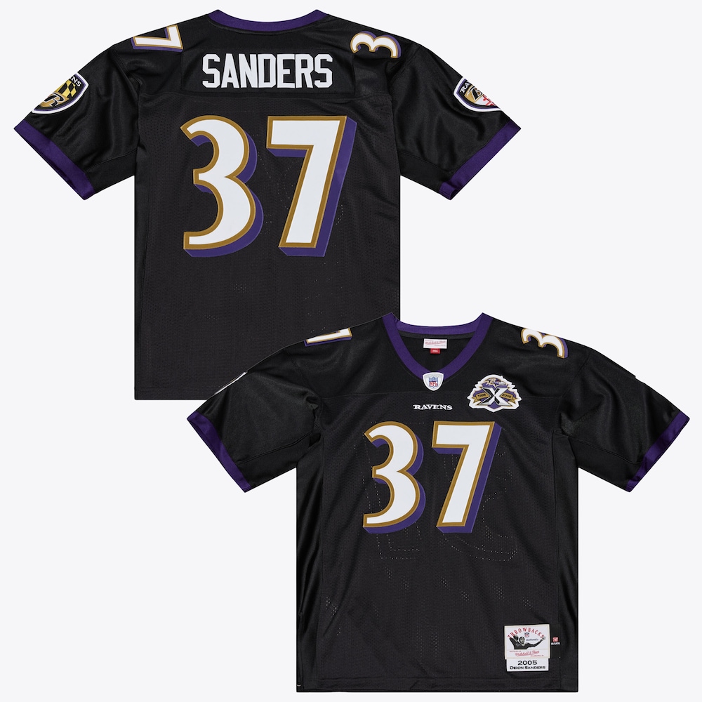 Baltimore Ravens Merch - Men's Deion Sanders 2005 Authentic Throwback Jersey, Black - Cool Gifts For Football Fans 1 - Unicasport Baltimore Ravens Merch - Men's Deion Sanders 2005 Authentic Throwback Jersey, Black - Cool Gifts For Football Fans