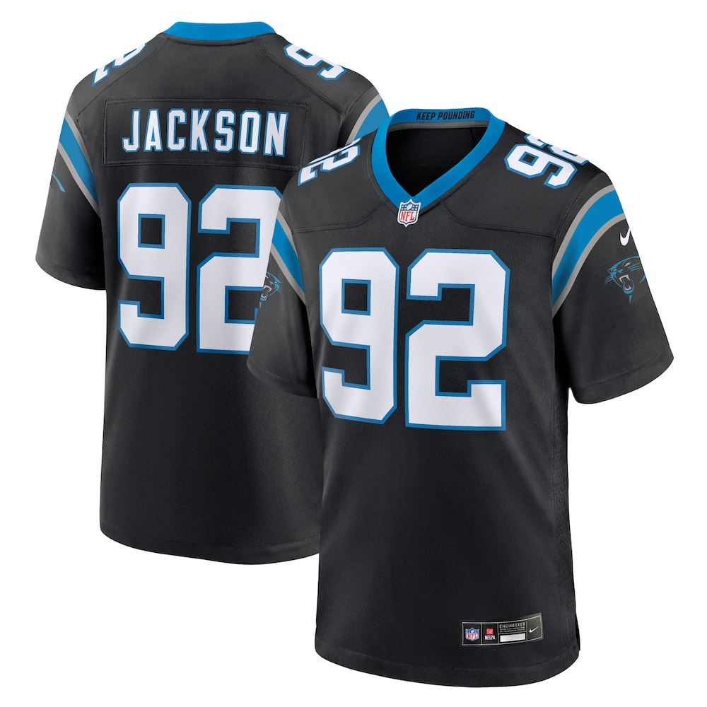 Carolina Panthers Merch - Men's Cam Jackson Team Game Jersey, Black 1 - Unicasport Carolina Panthers Merch - Men's Cam Jackson Team Game Jersey, Black