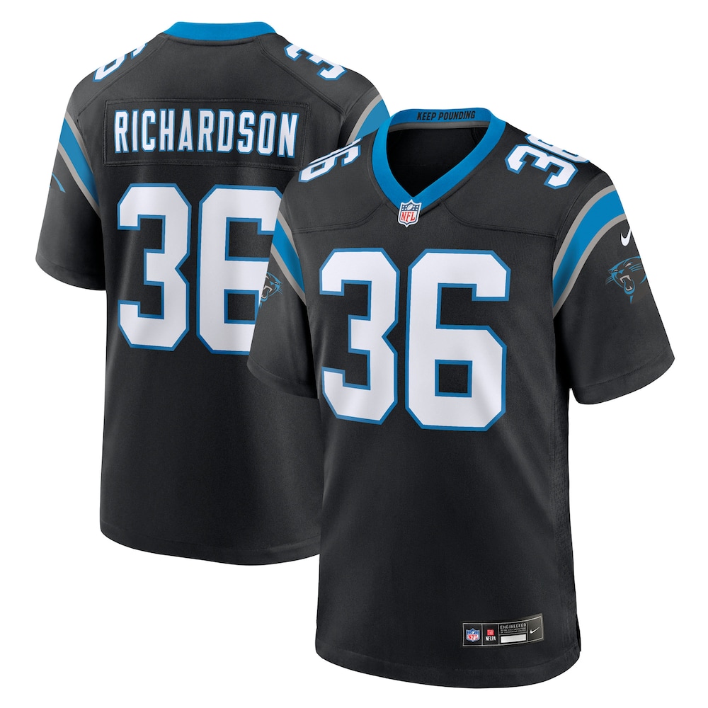 Carolina Panthers Merch - Men's Demani Richardson Team Game Jersey, Black 1 - Unicasport Carolina Panthers Merch - Men's Demani Richardson Team Game Jersey, Black