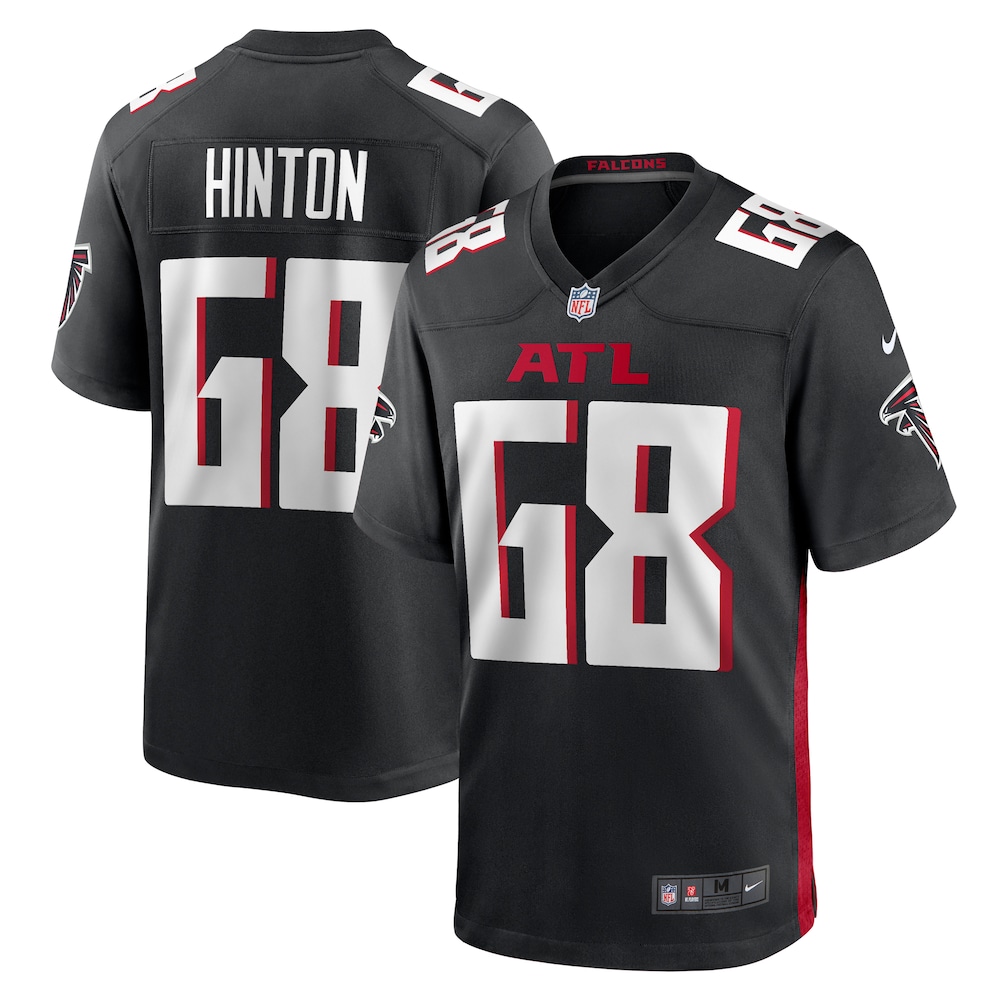 Atlanta Falcons Merch - Men's Kyle Hinton Team Game Jersey, Black 1 - Unicasport Atlanta Falcons Merch - Men's Kyle Hinton Team Game Jersey, Black