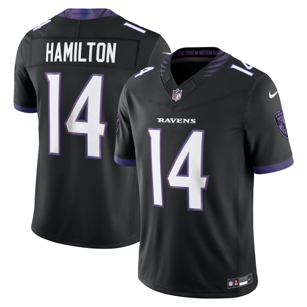 Baltimore Ravens Merch - Men's Kyle Hamilton Alternate Vapor F.U.S.E. Stitched Limited Jersey, Black 1 - Unicasport Baltimore Ravens Merch - Men's Kyle Hamilton Alternate Vapor F.U.S.E. Stitched Limited Jersey, Black