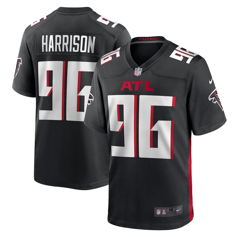 Atlanta Falcons Merch - Men's Zach Harrison Team Game Jersey, Black For Adults 1 - Unicasport Atlanta Falcons Merch - Men's Zach Harrison Team Game Jersey, Black For Adults