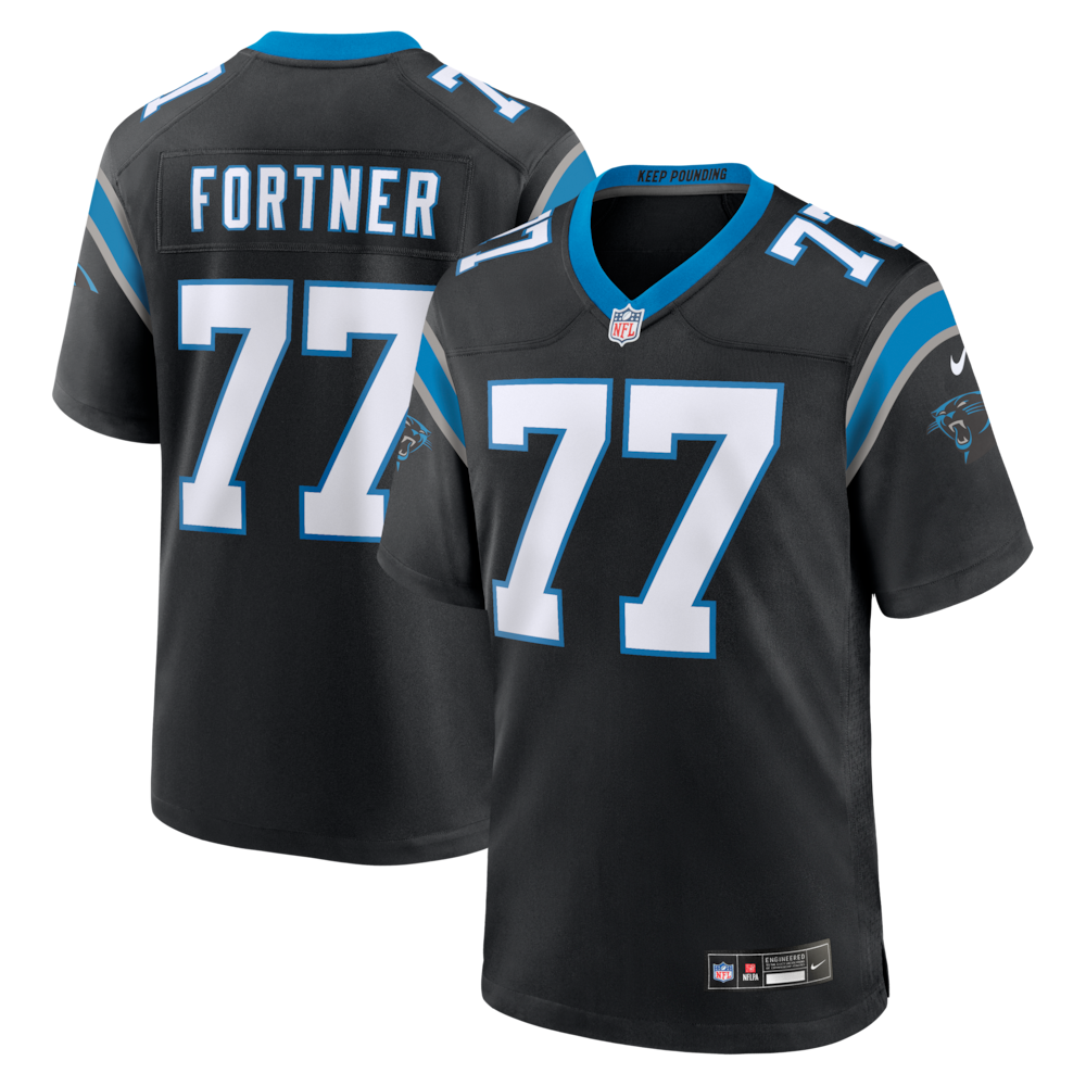 Carolina Panthers Merch - Men's Luke Fortner Team Game Jersey, Black 1 - Unicasport Carolina Panthers Merch - Men's Luke Fortner Team Game Jersey, Black