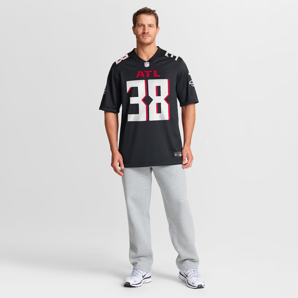 Atlanta Falcons Merch - Men's Nathan Carter Team Game Jersey, Black 1 - Unicasport Atlanta Falcons Merch - Men's Nathan Carter Team Game Jersey, Black