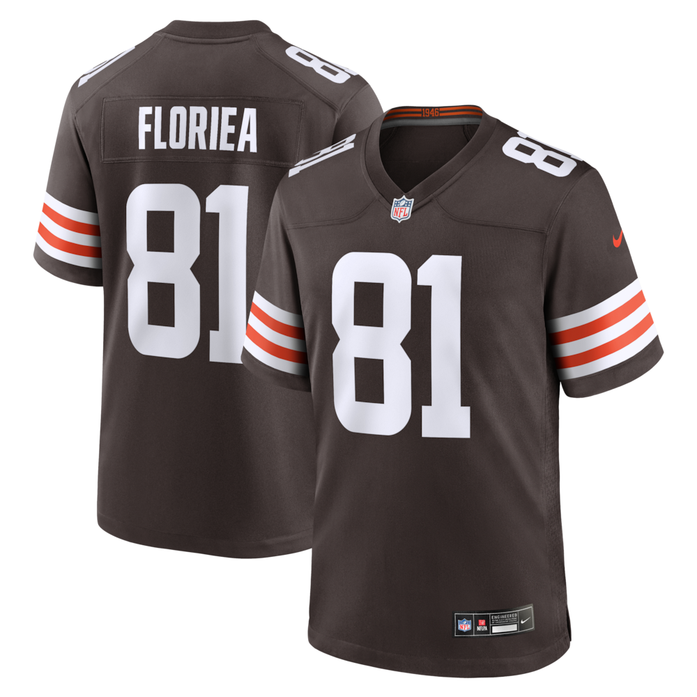 Cleveland Browns Merch - Men's Luke Floriea Team Game Jersey, Brown 1 - Unicasport Cleveland Browns Merch - Men's Luke Floriea Team Game Jersey, Brown
