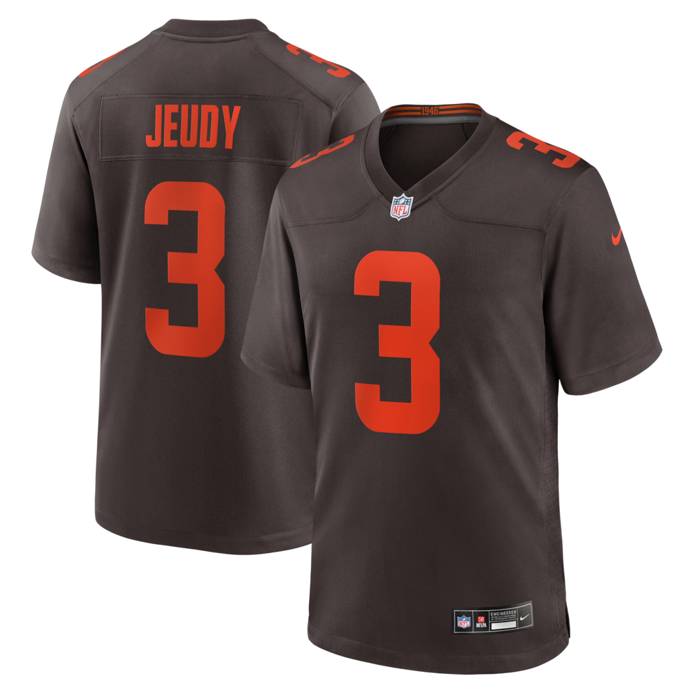 Cleveland Browns Merch - Men's Jerry Jeudy Alpha Dawg Game Jersey, Brown For Adults 1 - Unicasport Cleveland Browns Merch - Men's Jerry Jeudy Alpha Dawg Game Jersey, Brown For Adults