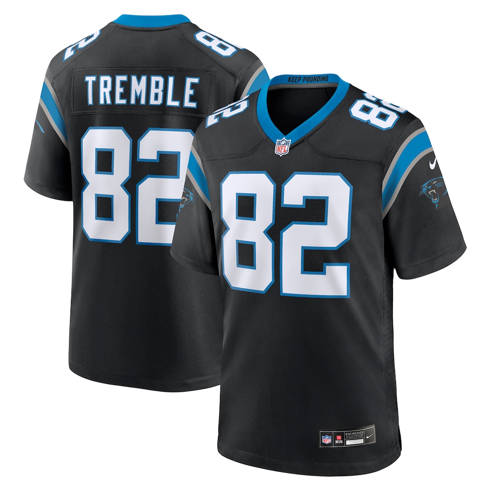Carolina Panthers Merch - Men's Tommy Tremble Team Game Jersey, Black 1 - Unicasport Carolina Panthers Merch - Men's Tommy Tremble Team Game Jersey, Black
