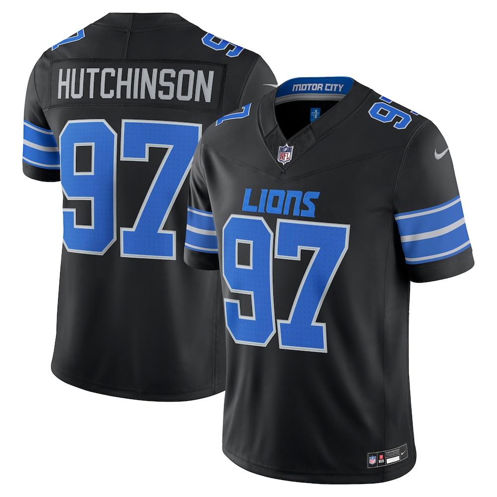 Detroit Lions Merch - Men's Aidan Hutchinson Alternate Vapor F.U.S.E. Stitched Limited Jersey, Black 1 - Unicasport Detroit Lions Merch - Men's Aidan Hutchinson Alternate Vapor F.U.S.E. Stitched Limited Jersey, Black