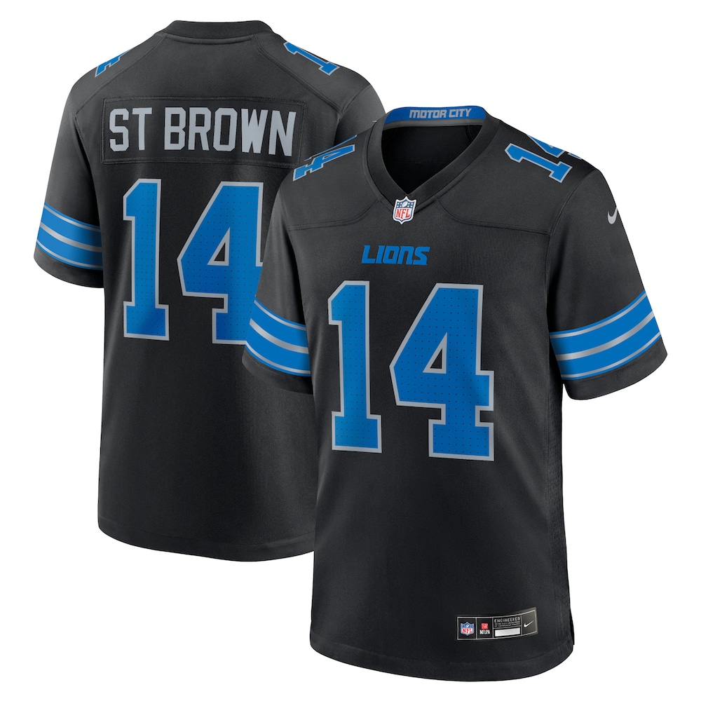 Detroit Lions Merch - Men's Amon-Ra St. 2nd Alternate Game Jersey, Black Brown - Cool Football Gifts 1 - Unicasport Detroit Lions Merch - Men's Amon-Ra St. 2nd Alternate Game Jersey, Black Brown - Cool Football Gifts