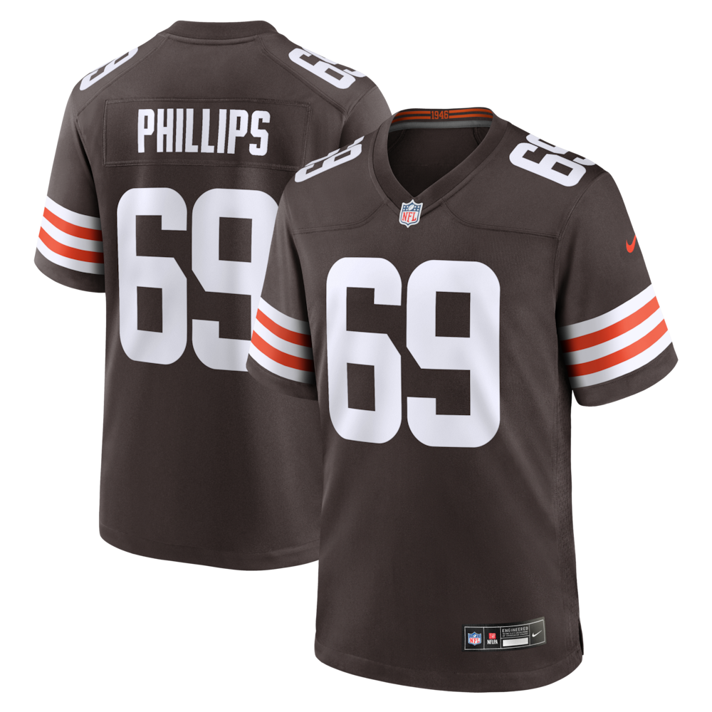 Cleveland Browns Merch - Men's Tyre Phillips Team Game Jersey, Brown 1 - Unicasport Cleveland Browns Merch - Men's Tyre Phillips Team Game Jersey, Brown