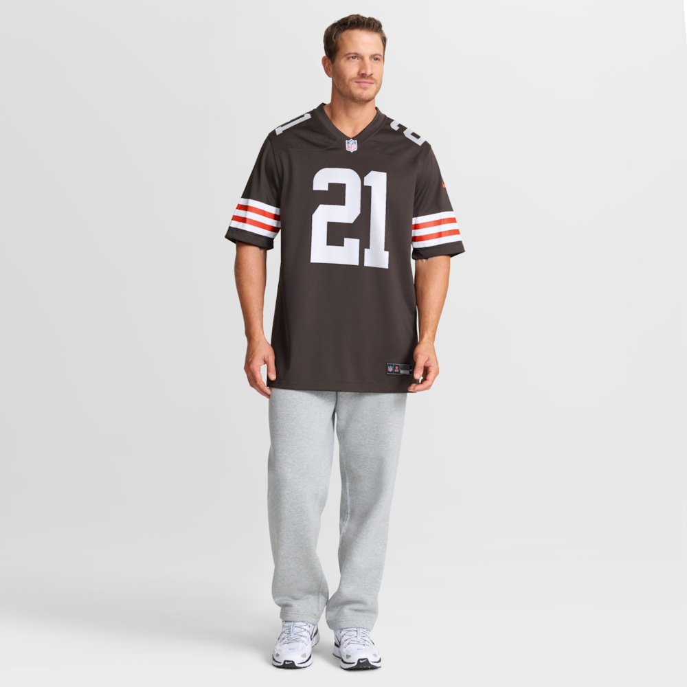 Cleveland Browns Merch - Men's Denzel Ward Player Game Jersey, Brown 1 - Unicasport Cleveland Browns Merch - Men's Denzel Ward Player Game Jersey, Brown