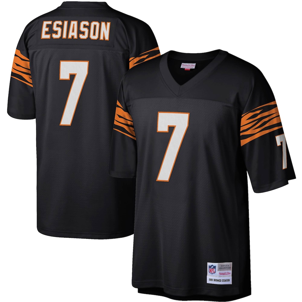 Cincinnati Bengals Merch - Men's Boomer Esiason Legacy Replica Jersey, Black 1 - Unicasport Cincinnati Bengals Merch - Men's Boomer Esiason Legacy Replica Jersey, Black