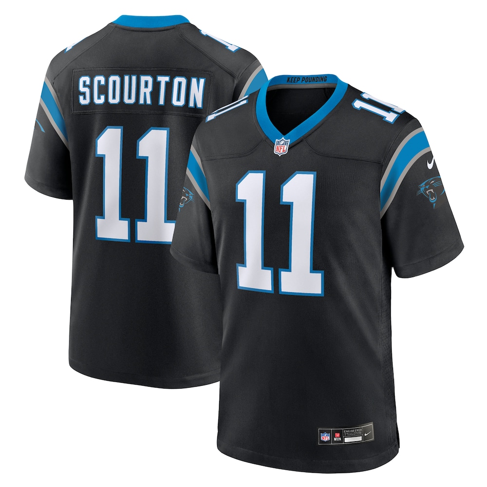 Carolina Panthers Merch - Men's Nic Scourton Team Game Jersey, Black 1 - Unicasport Carolina Panthers Merch - Men's Nic Scourton Team Game Jersey, Black