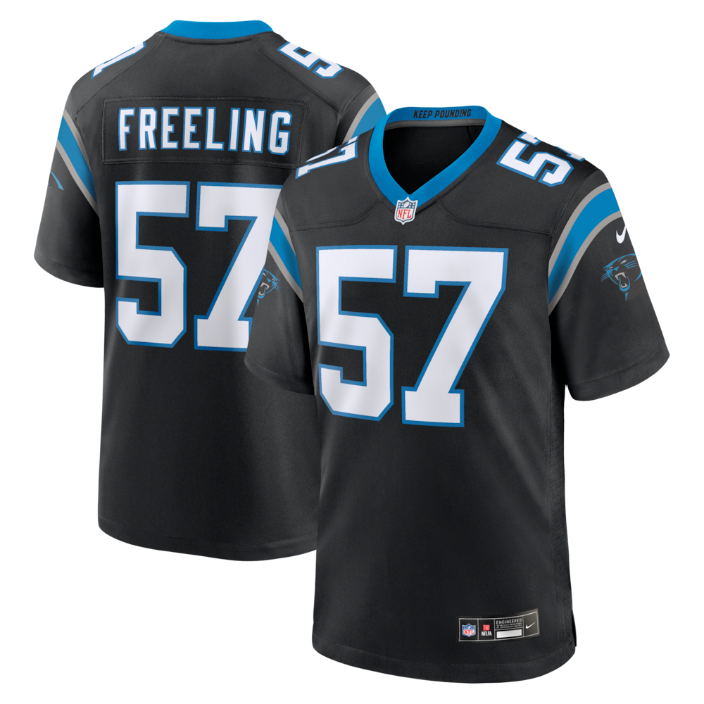 Carolina Panthers Merch - Men's Monroe Freeling 2026 NFL Draft First Round Pick No. 19 Team Game Jersey, Black 1 - Unicasport Carolina Panthers Merch - Men's Monroe Freeling 2026 NFL Draft First Round Pick No. 19 Team Game Jersey, Black