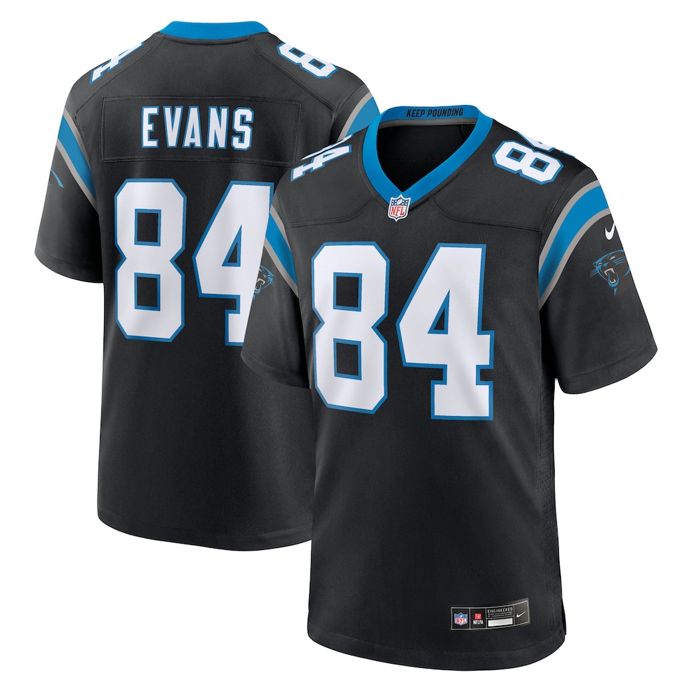 Carolina Panthers Merch - Men's Mitchell Evans Team Game Jersey, Black 1 - Unicasport Carolina Panthers Merch - Men's Mitchell Evans Team Game Jersey, Black