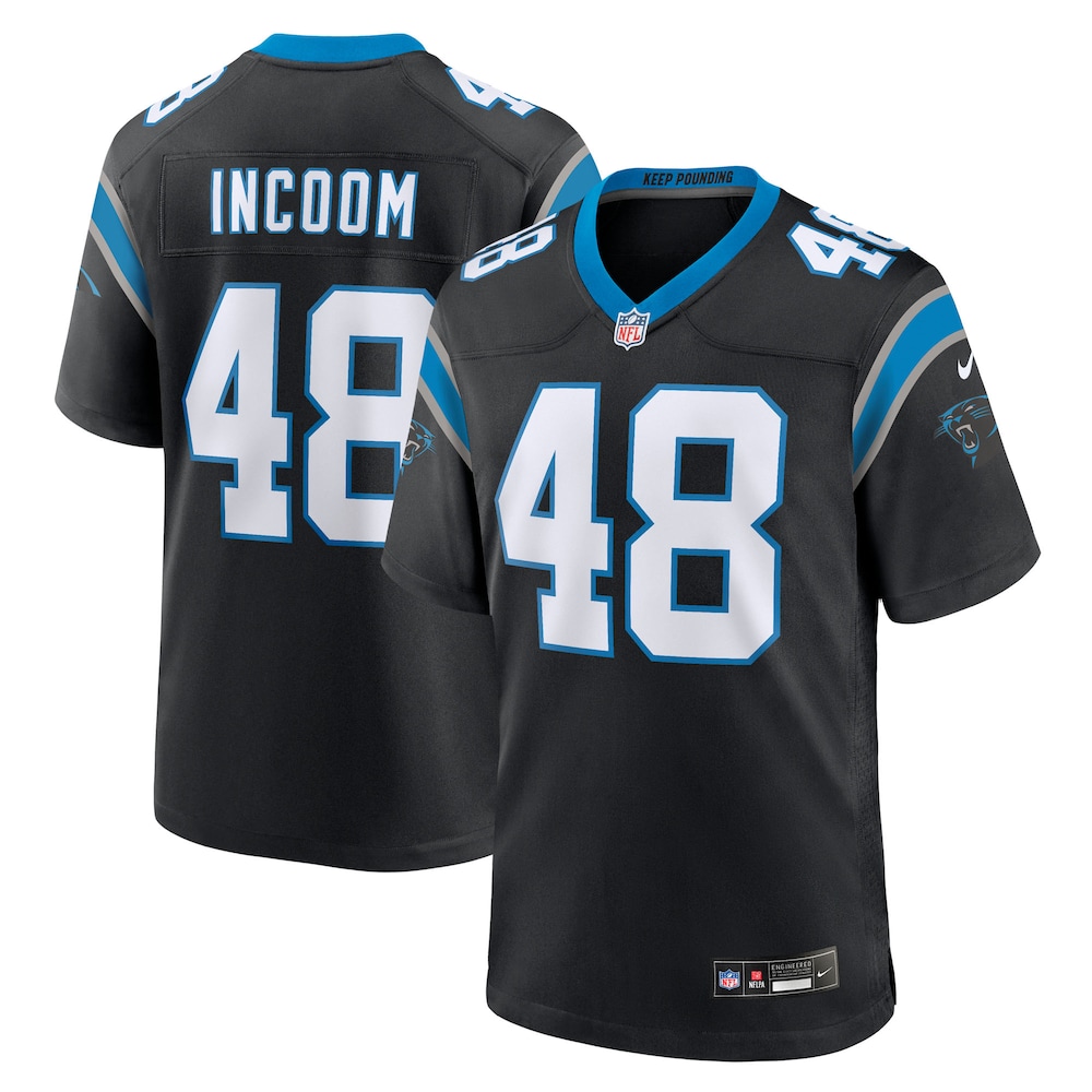 Carolina Panthers Merch - Men's Thomas Incoom Team Game Jersey, Black 1 - Unicasport Carolina Panthers Merch - Men's Thomas Incoom Team Game Jersey, Black