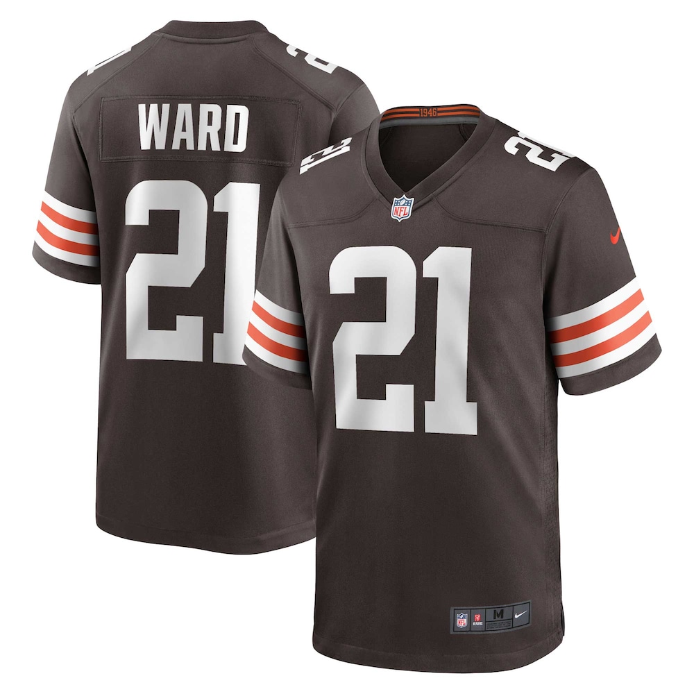 Cleveland Browns Merch - Men's Denzel Ward Game Jersey, Brown 1 - Unicasport Cleveland Browns Merch - Men's Denzel Ward Game Jersey, Brown