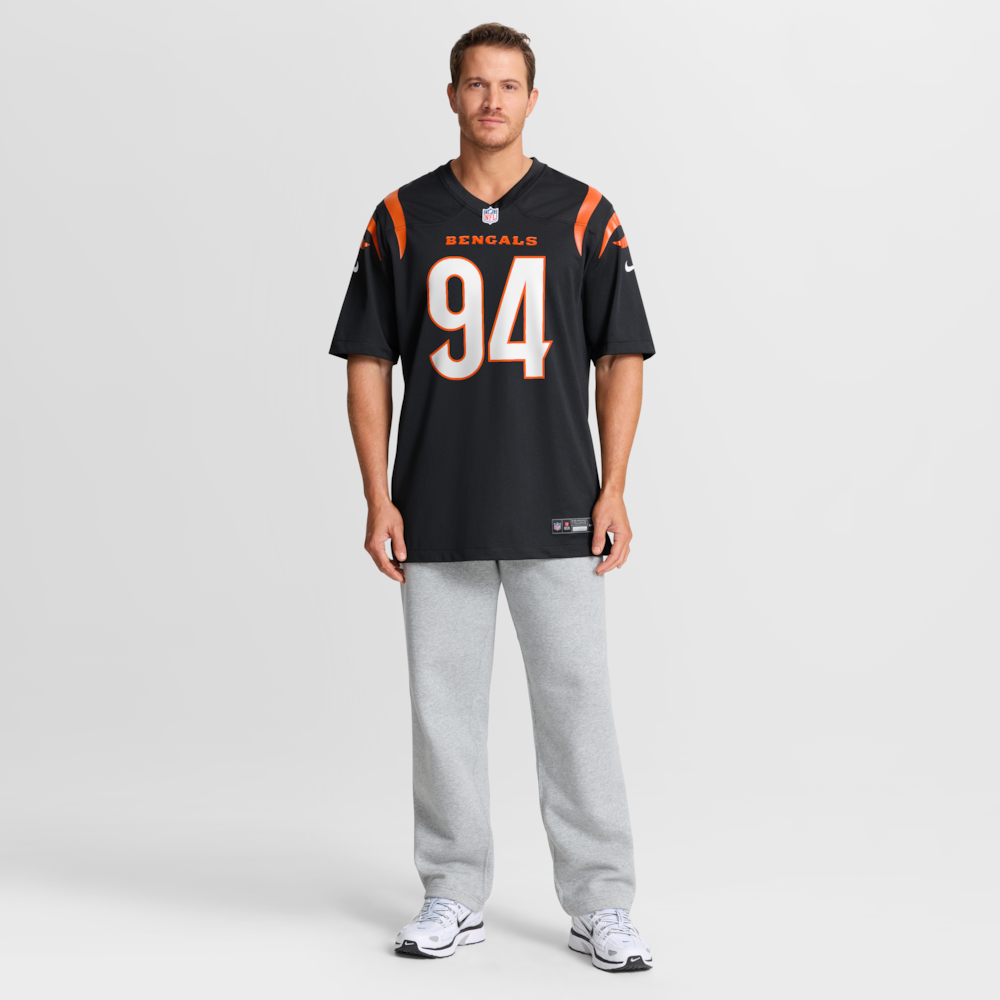 Cincinnati Bengals Merch - Men's Sam Hubbard Player Game Jersey, Black 1 - Unicasport Cincinnati Bengals Merch - Men's Sam Hubbard Player Game Jersey, Black