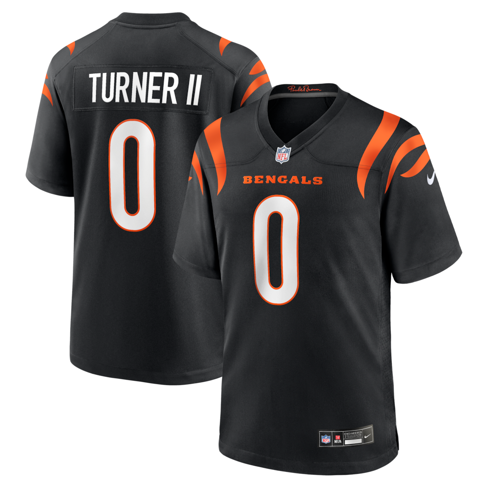 Cincinnati Bengals Merch - Men's DJ Turner II Team Game Jersey, Black 1 - Unicasport Cincinnati Bengals Merch - Men's DJ Turner II Team Game Jersey, Black