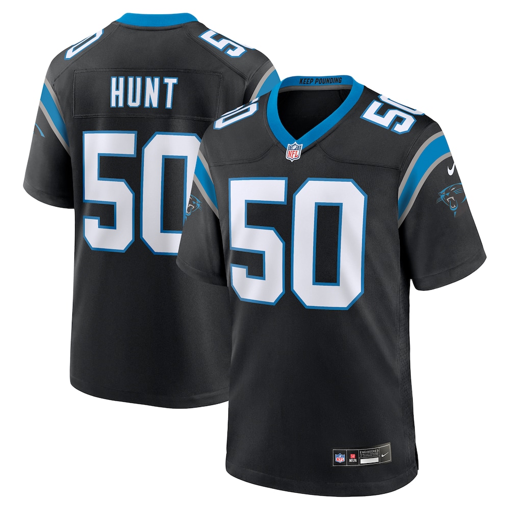 Carolina Panthers Merch - Men's Robert Hunt Game Jersey, Black 1 - Unicasport Carolina Panthers Merch - Men's Robert Hunt Game Jersey, Black