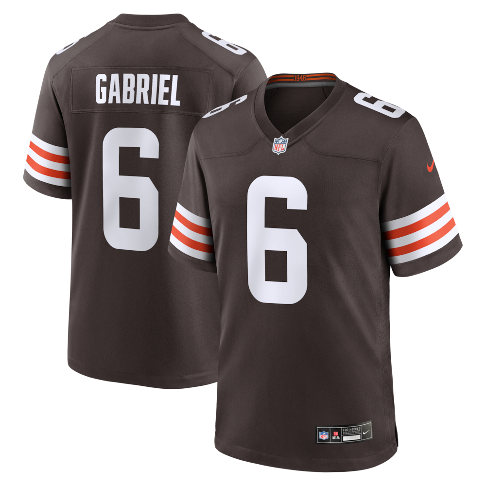 Cleveland Browns Merch - Men's Dillon Gabriel Team Game Jersey, Brown - Cool Football Gifts 1 - Unicasport Cleveland Browns Merch - Men's Dillon Gabriel Team Game Jersey, Brown - Cool Football Gifts