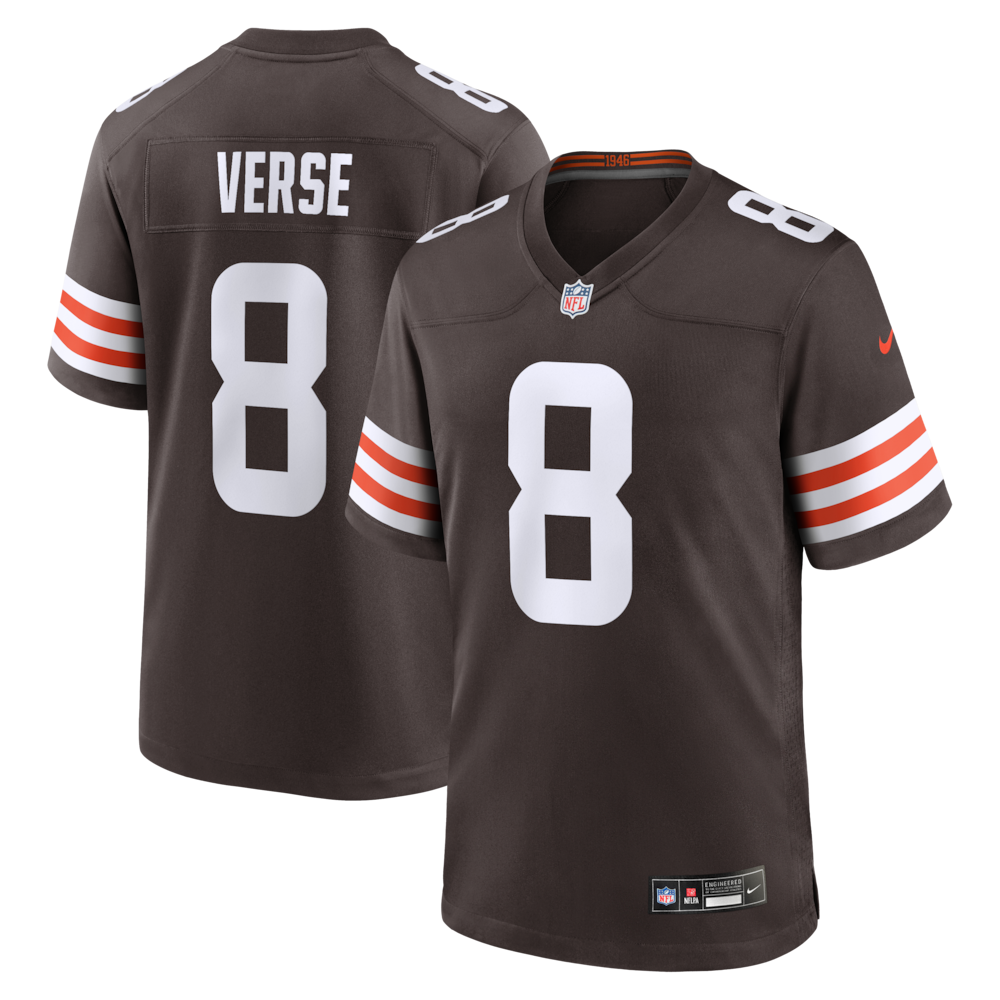 Cleveland Browns Merch - Men's Jared Verse Game Jersey, Brown 1 - Unicasport Cleveland Browns Merch - Men's Jared Verse Game Jersey, Brown