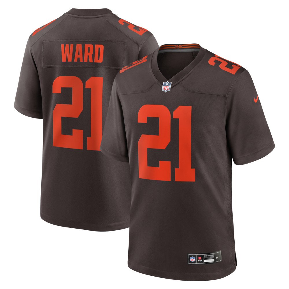 Cleveland Browns Merch - Men's Denzel Ward Alpha Dawg Game Jersey, Brown 1 - Unicasport Cleveland Browns Merch - Men's Denzel Ward Alpha Dawg Game Jersey, Brown