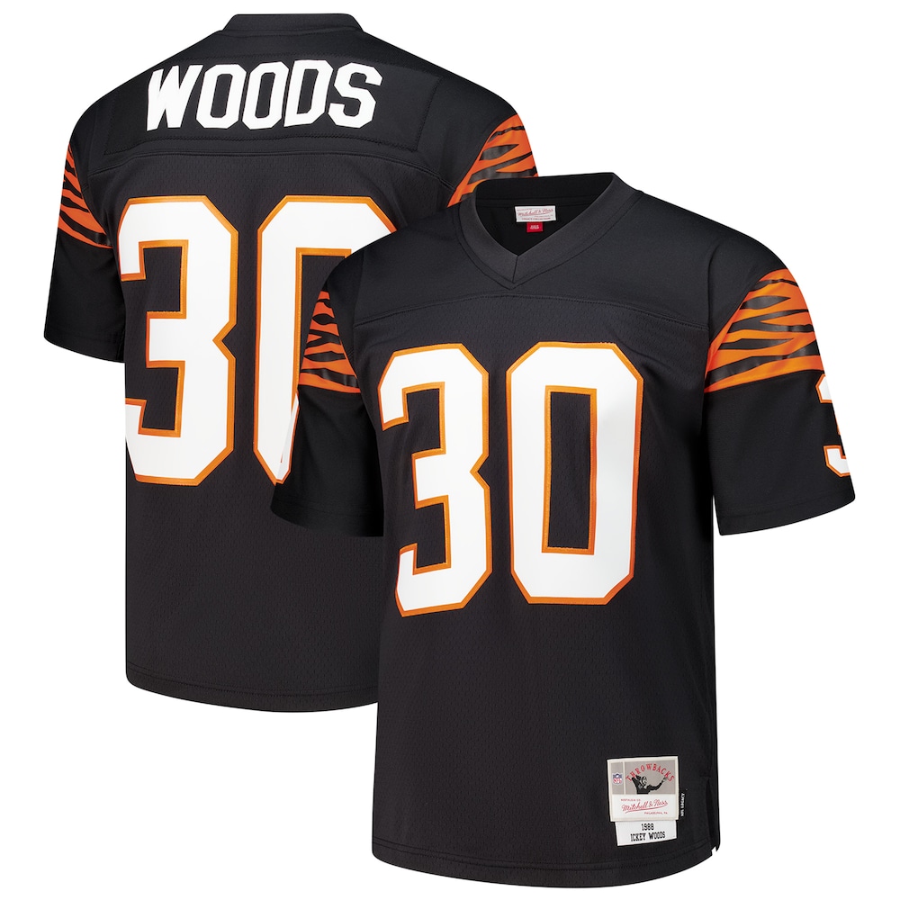 Cincinnati Bengals Merch - Men's Ickey Woods 1988 Legacy Replica Jersey, Black - Good Gifts For Football Fans 1 - Unicasport Cincinnati Bengals Merch - Men's Ickey Woods 1988 Legacy Replica Jersey, Black - Good Gifts For Football Fans