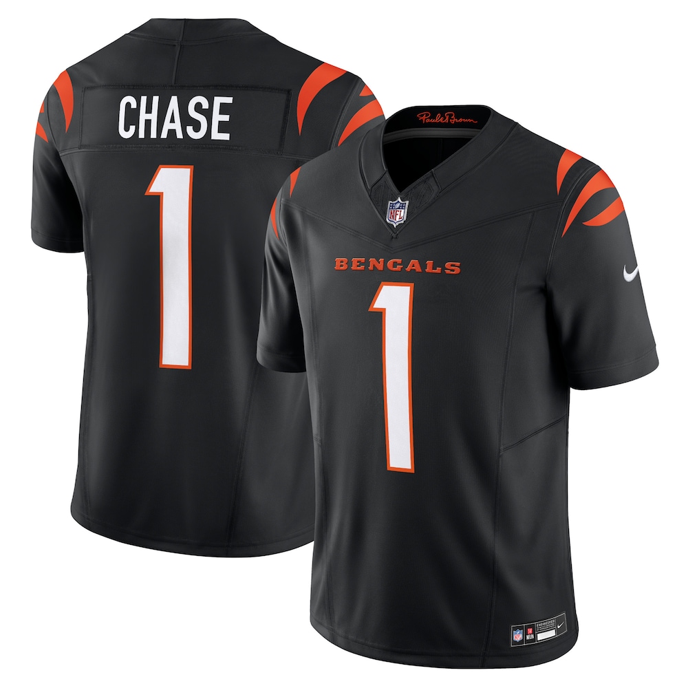Cincinnati Bengals Merch - Men's Ja'Marr Chase Vapor F.U.S.E. Limited Jersey, Black - American Football Fan Gifts 1 - Unicasport Cincinnati Bengals Merch - Men's Ja'Marr Chase Vapor F.U.S.E. Limited Jersey, Black - American Football Fan Gifts
