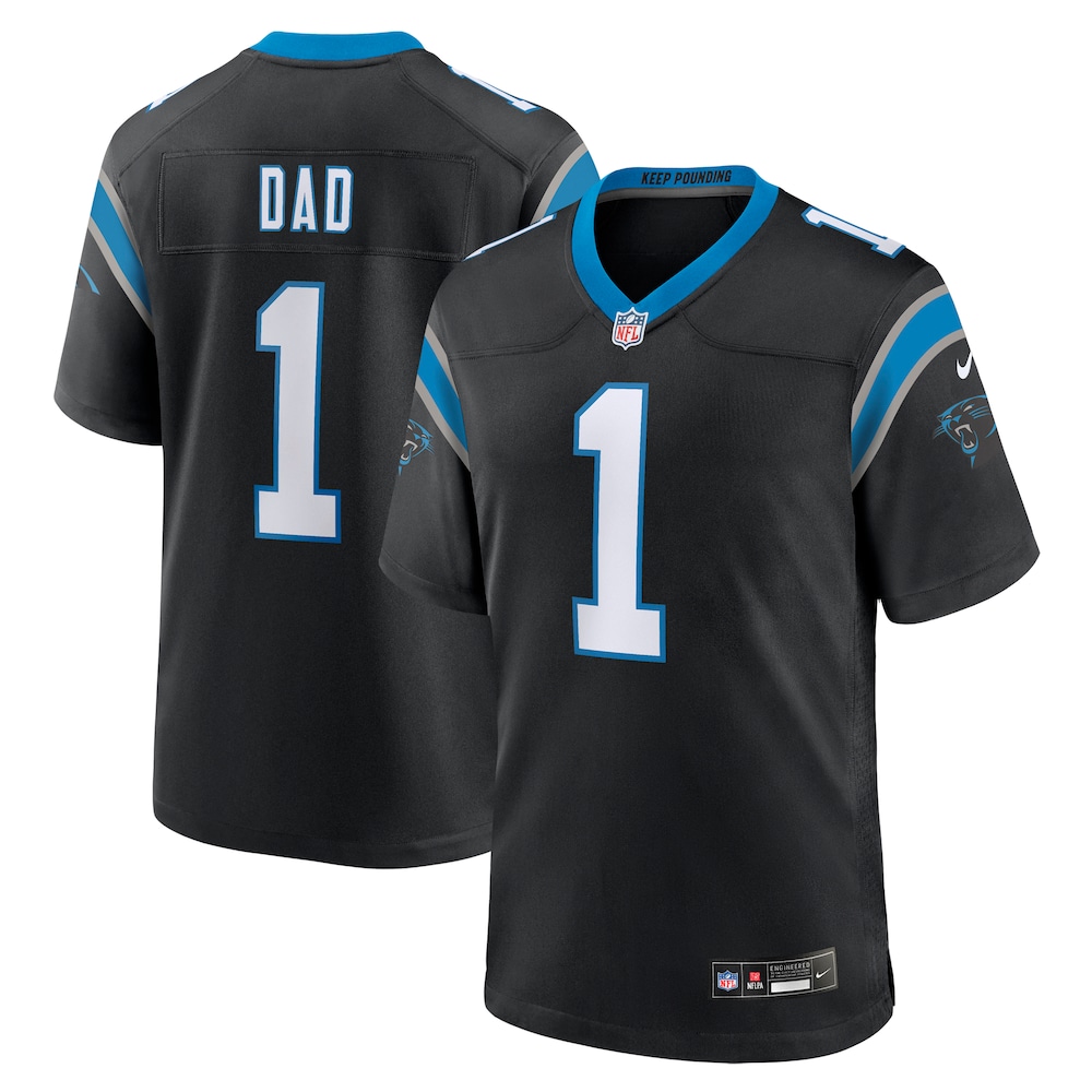 Carolina Panthers Merch - Men's Number 1 Dad Game Jersey, Black - Football Gifts For Men 1 - Unicasport Carolina Panthers Merch - Men's Number 1 Dad Game Jersey, Black - Football Gifts For Men