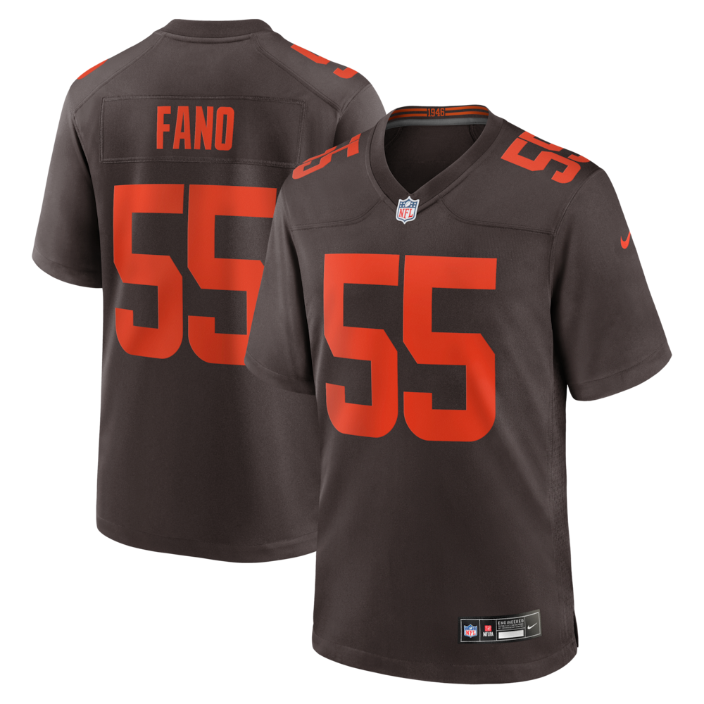 Cleveland Browns Merch - Men's Spencer Fano 2026 NFL Draft First Round Pick No. 9 Alpha Dawg Alternate Game Jersey, Brown 1 - Unicasport Cleveland Browns Merch - Men's Spencer Fano 2026 NFL Draft First Round Pick No. 9 Alpha Dawg Alternate Game Jersey, Brown
